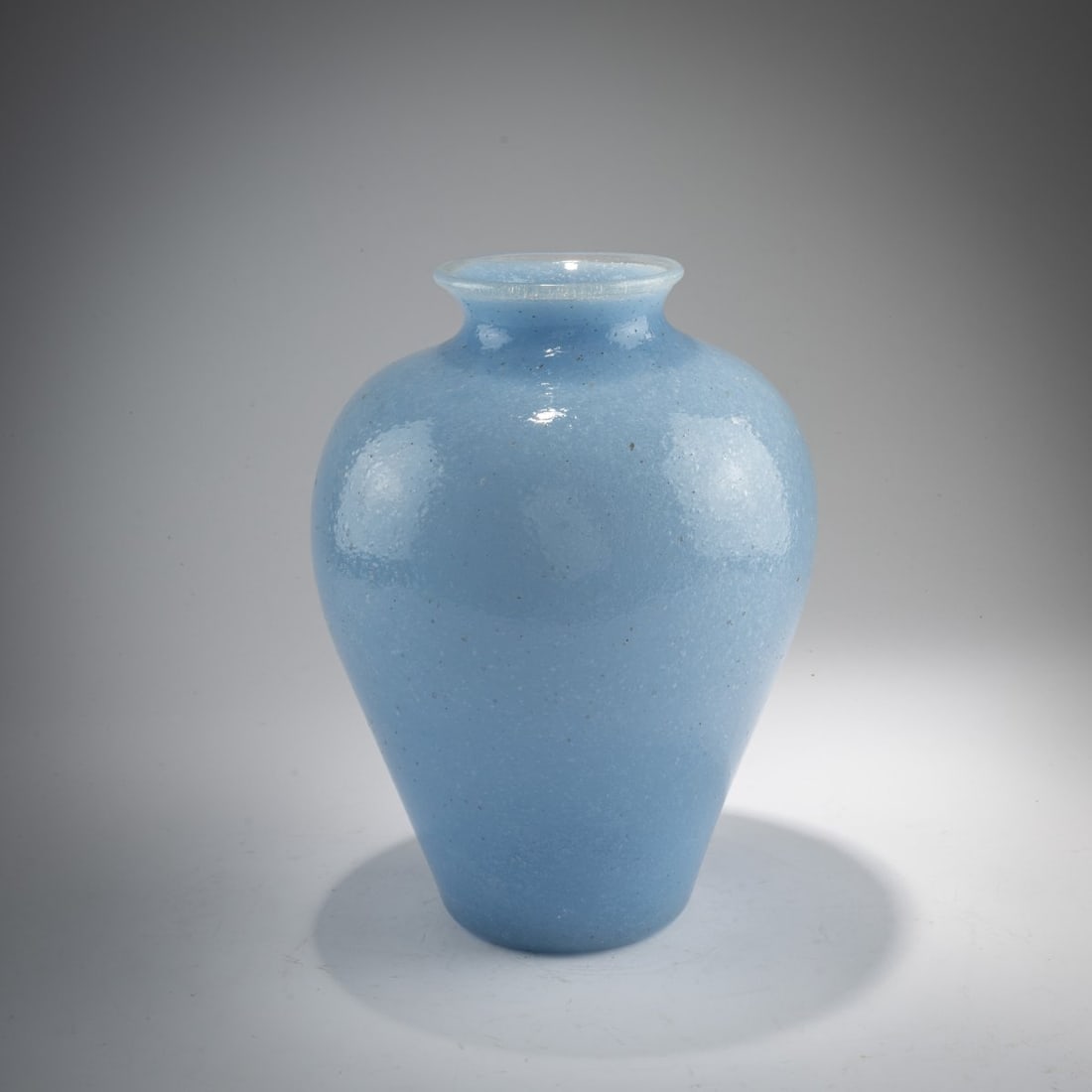Barovier Seguso Ferro (attributed), 'Pulegoso' vase, 1932: <p>H. 33 cm. Heavily bubbled glass, colorless and light blue. </p>