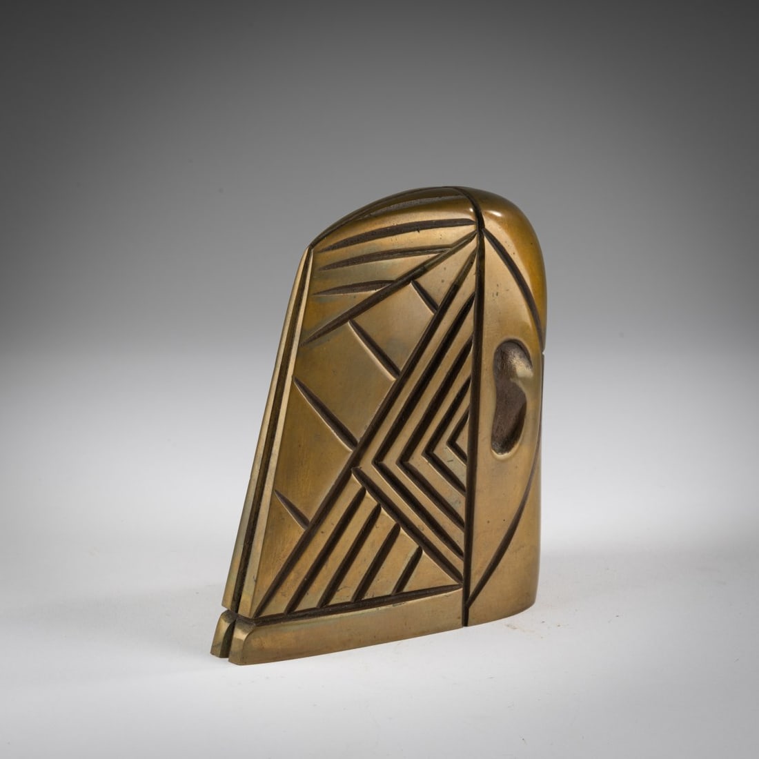 Rainer Kriester (1935 Plauen - 2002 Vendone), Sculpture 'Berliner Kopfzeichen' (small: <p>Bronze, partly brown patinated and gilded. H. 15 x 13.3 x 7 cm. On the reverse at the bottom signed: KRIESTER and numbered: 13/20 (stamped) as well as the foundry mark: GIESSEREI ZIMMER. Copy