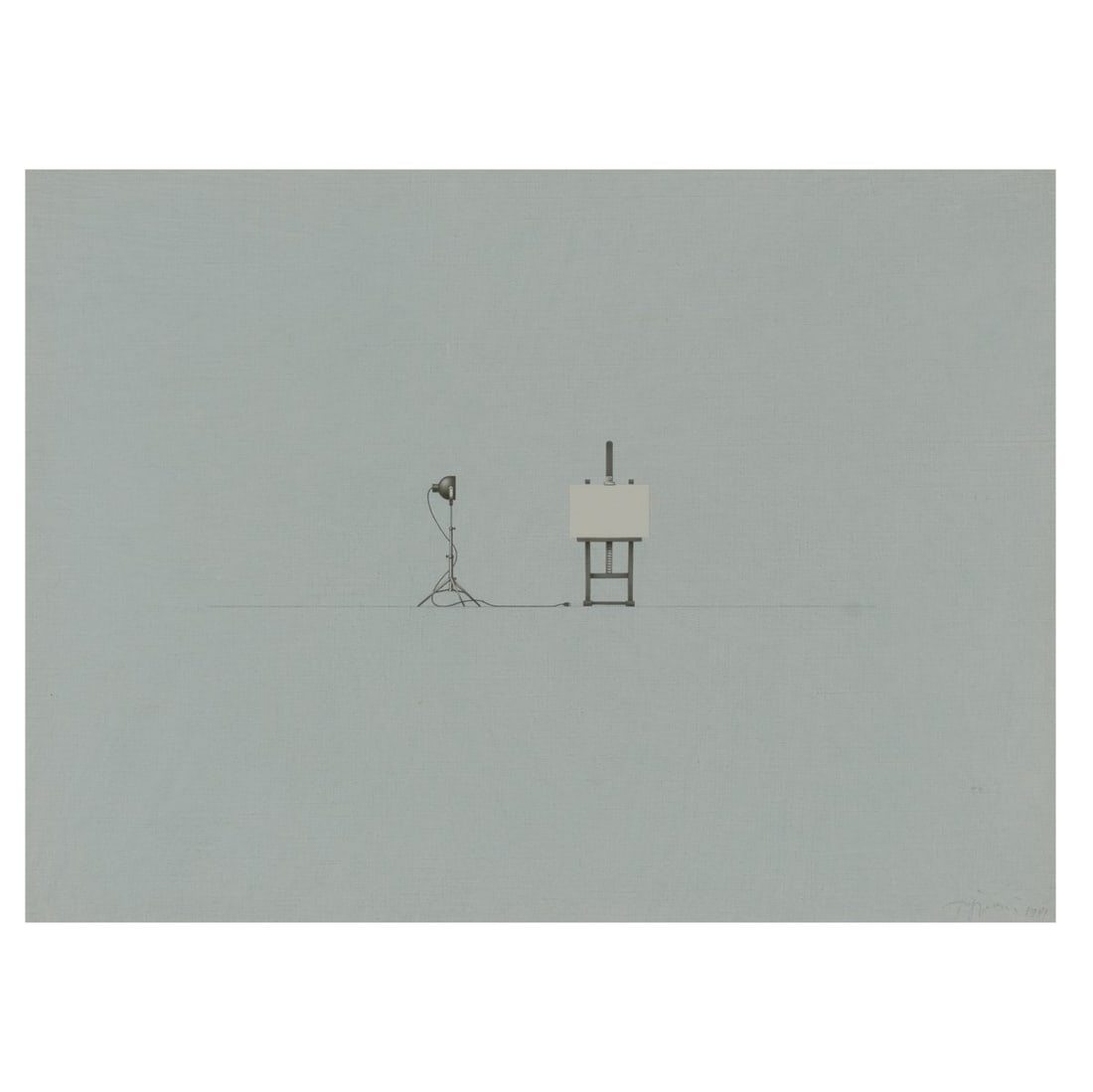 Tino Stefanoni (1937 Lecco - 2017 ibid), 'Elenco di cose 162', 1981: <p>Acrylic and pencil on canvas. 30 x 40 cm (canvas), 32 x 42.5 cm (frame). Signed lower right: Stefanoni and dated: 1981 (pencil), titled on the reverse of the stretcher: "elenco di co