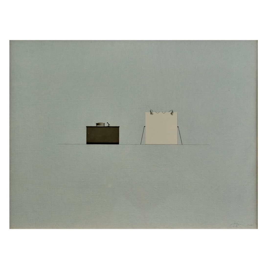 Tino Stefanoni (1937 Lecco - 2017 ibid), 'Elenco di cose 166', 1981: <p>Acrylic and pencil on canvas. 30 x 40 cm (canvas), 32 x 42.5 cm (frame). Signed lower right: Stefanoni and dated: 1981 (pencil); titled on the reverse of the stretcher: "elenco di co