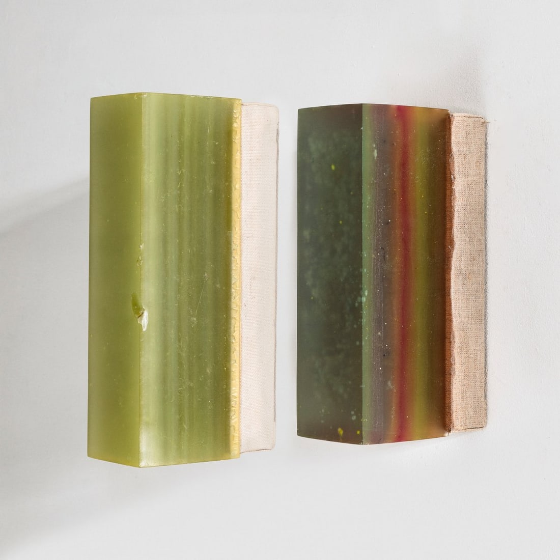 Herbert Hamák (1952 in Obereschenbach - lives and works in Hammelberg), 'H 1215 N',: <p>Each acrylic resin and pigments on canvas. 30 x 8 x 14 cm and 25 x 8 x 13 cm. Each signed on the reverse of the stretcher: H. Hamak, dated: 2010 and 2015 respectively, and titled: H 1215N or 