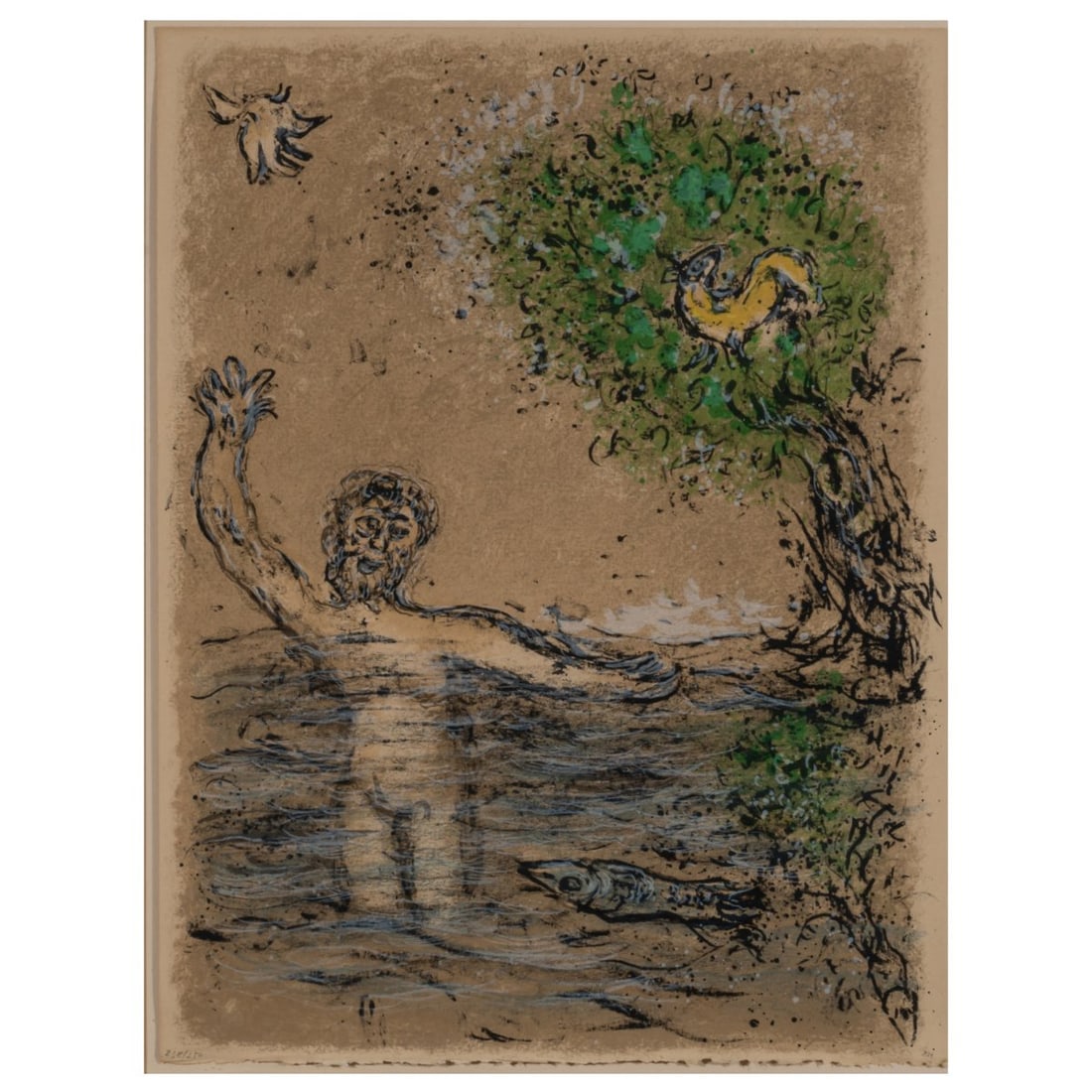 Marc Chagall (1887 Witebsk - 1985 St. Paul-de-Vence), 'The waves engulf Ulysses' from the (1 of 3)