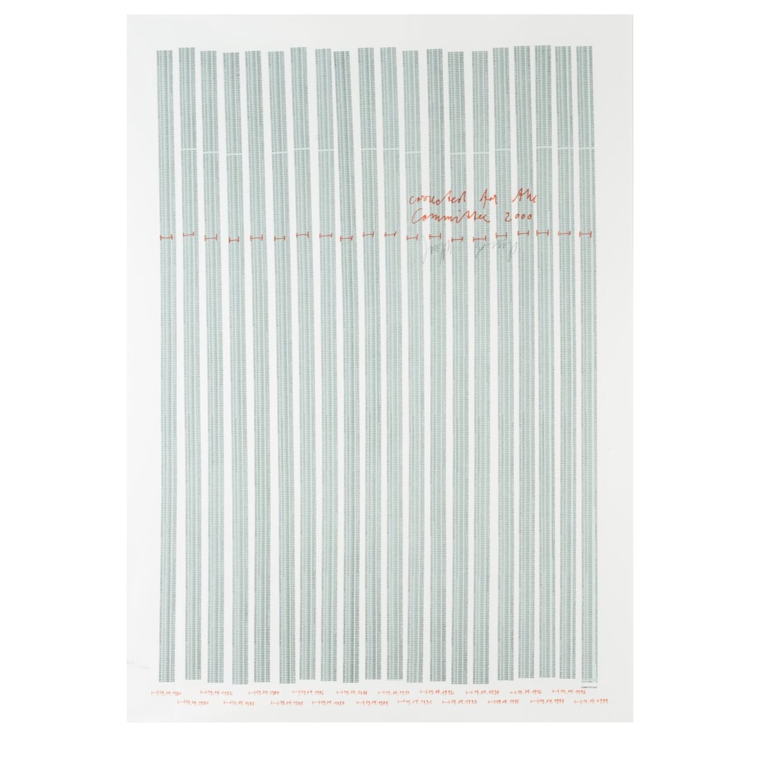 Joseph Beuys (1921 Krefeld - 1986 Düsseldorf), 'Countdown 2000', 1981: <p>Color offset lithograph on paper. 85.8 x 61.7 cm (sheet), 117.5 x 91 cm (frame). Numbered 662/2000 lower left, signed in the image: Joseph Beuys (pencil). Copy 662 of 2000 copies, published b