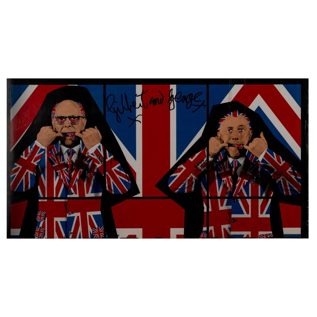 Gilbert & George / Keith Haring / Roy Lichtenstein / Gerhard Richter et al. , Collection of 6: <p>5 sheets of color offset lithographs on paper, 1 sheet of color serigraph on paper (Haring). 31.0 x 59.0 cm to 99.5 x 70.0 cm. One sheet signed: Gilbert and George (black felt-tip pen). The c
