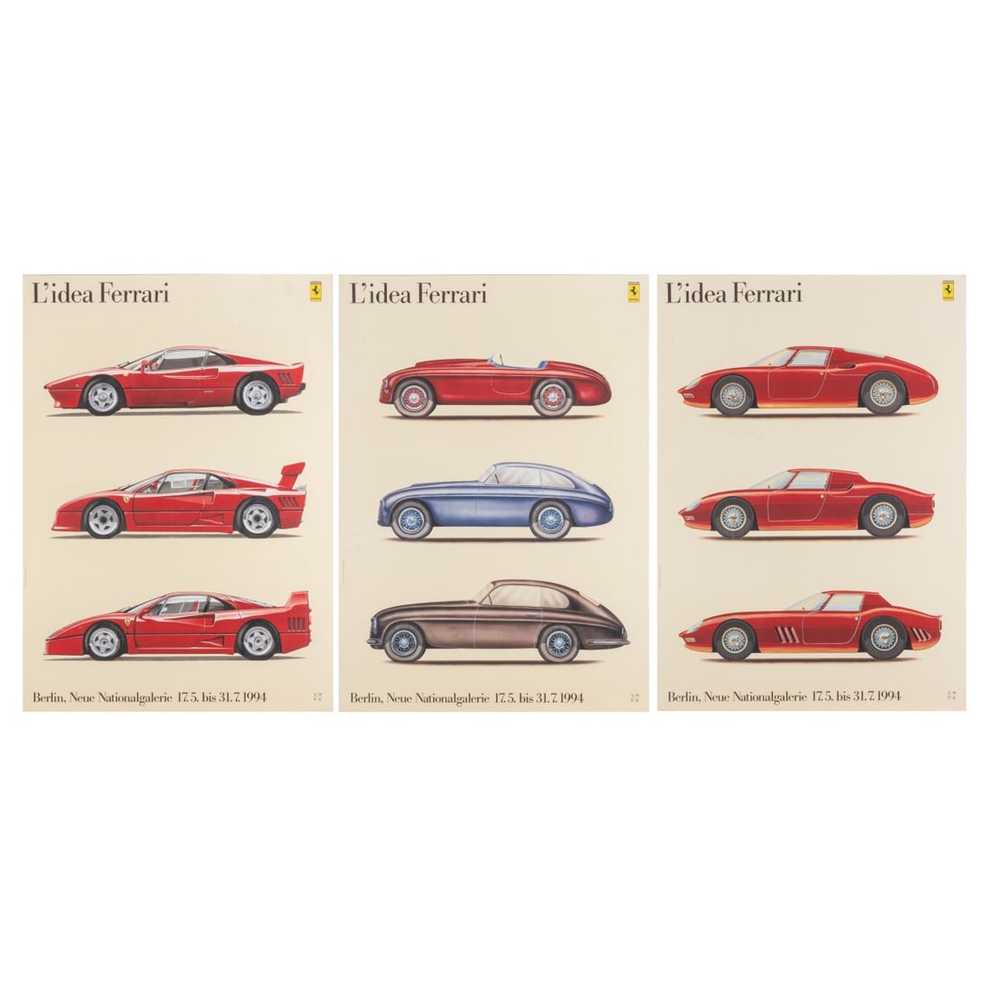 Ferrari, 3 exhibition posters 'L'idea Ferrari', 1994 (1 of 3)