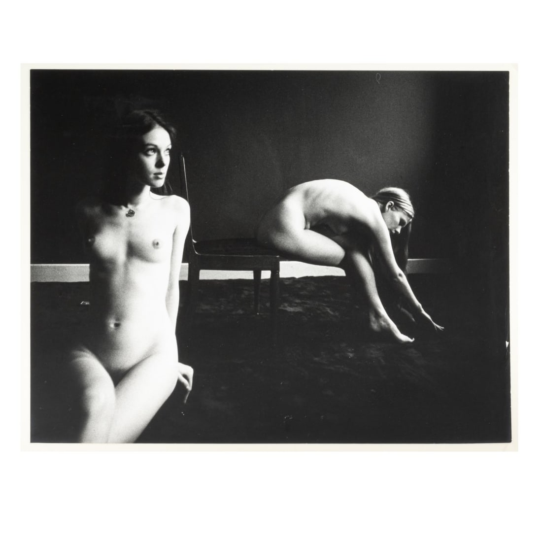 Karin Szekessy (1938 Essen - 2025 Hamburg), 2 nude photographs, c. 1975: <p>Two silver gelatin prints. 23.4 x 18 cm and 23.8 x 30.6 cm. Both with copyright stamp on the reverse, one signed: Karin Szekessy and numbered: 1-122 (black fineliner). </p>