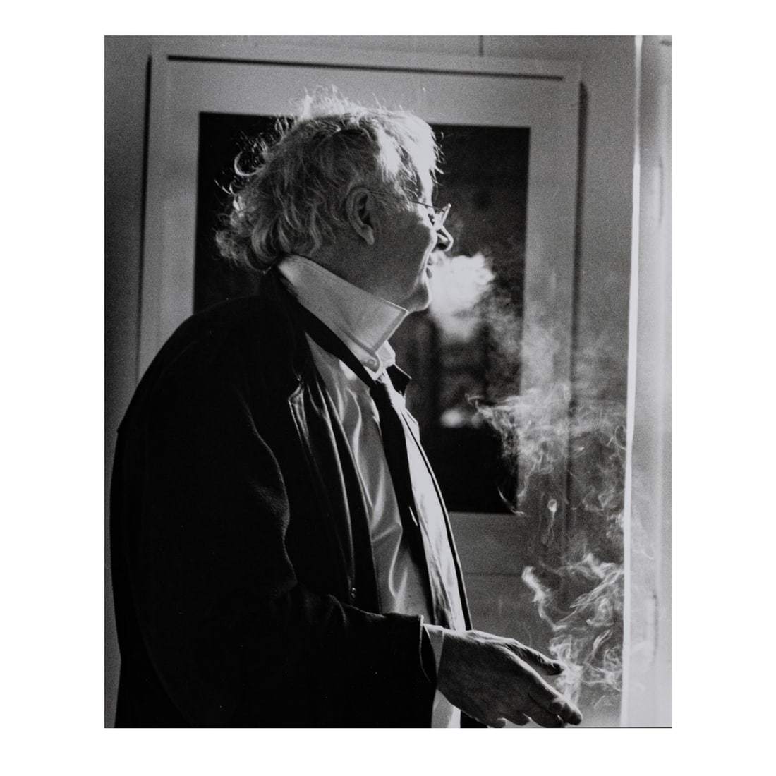 Ingrid von Kruse (1935 Hamburg - lives ibid), Portrait photograph 'Horst Janssen', 1987: <p>Silver gelatin print on paper. 56.7 x 51.2 cm (print), 78.0 x 66.0 cm (framed). Numbered 2/5 and dated (pencil) on the reverse, lower right: printed 1987, and copyright stamp of Ingrid von Kr