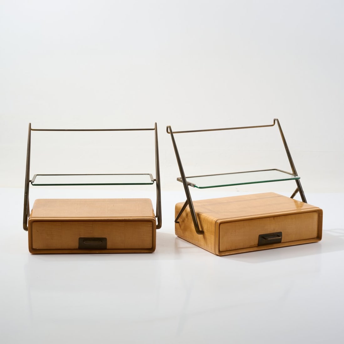 Silvio Cavatorta, Two wall-mounted bedside tables, 1955 (design) (1 of 4)