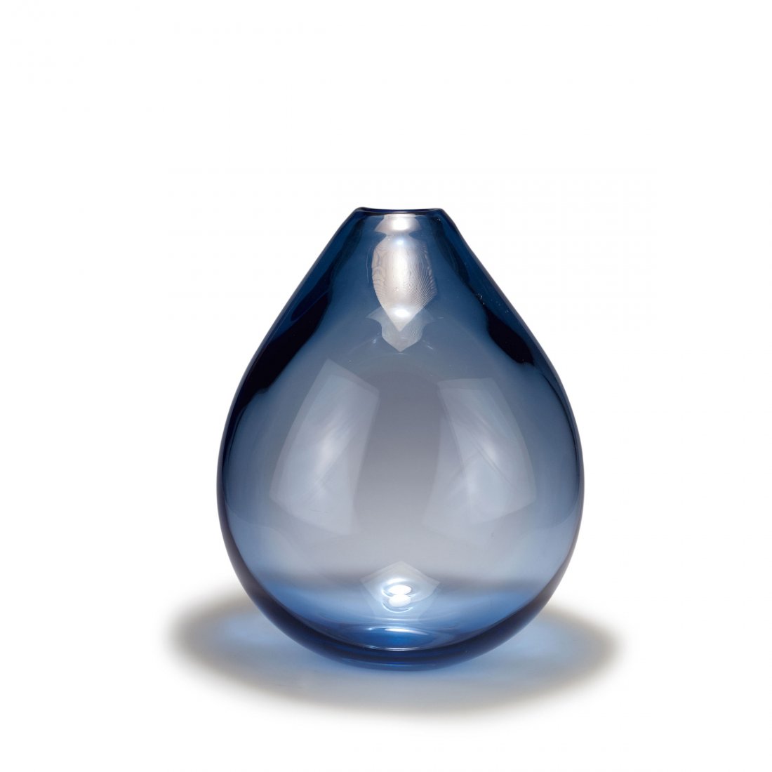 Per Lutken. Vase, c1950. H. 42.5 cm. Made by Holmegaard: Per Lutken. Vase, c1950. H. 42.5 cm. Made by Holmegaard Glasvaerk, Copenhagen. Blue glass. Marked: Maker's mark, designer's signet, 15972.