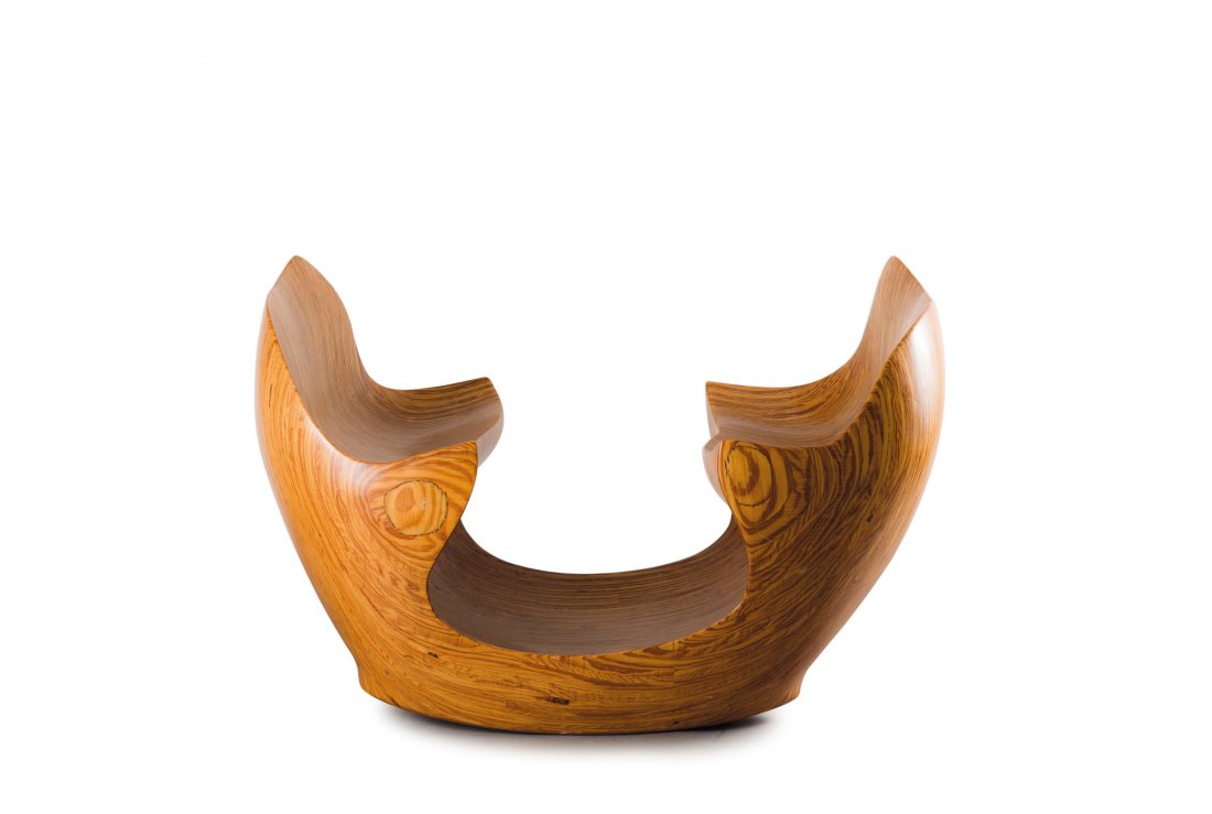 David Delthony. Unique object 'see-saw', 1983. H. 80 x: David Delthony. Unique object 'see-saw', 1983. H. 80 x 128 x 81,5 cm. Carved out of a plywood block. Marked: david delthony.