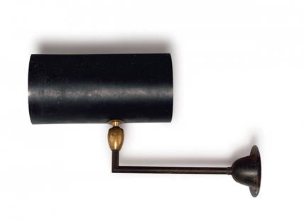 Serge Mouille. 'Tuyau' wall light, c1953. L. 32 x 29 x: Serge Mouille. 'Tuyau' wall light, c1953. L. 32 x 29 x 12.7 cm. Made by Steph Simon, Paris. Sheet metal painted black, brass.
