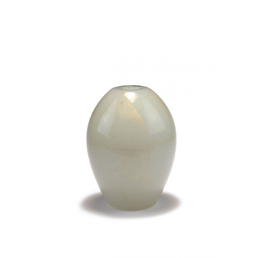 'Sommerso a bollicine' vase, c1934: Carlo Scarpa. 'Sommerso a bollicine' vase, c1934. H. 22 cm. Made by Venini & C. Clear bubbly cased glass, burst gold foil. Marked: venini murano (acid stamp).