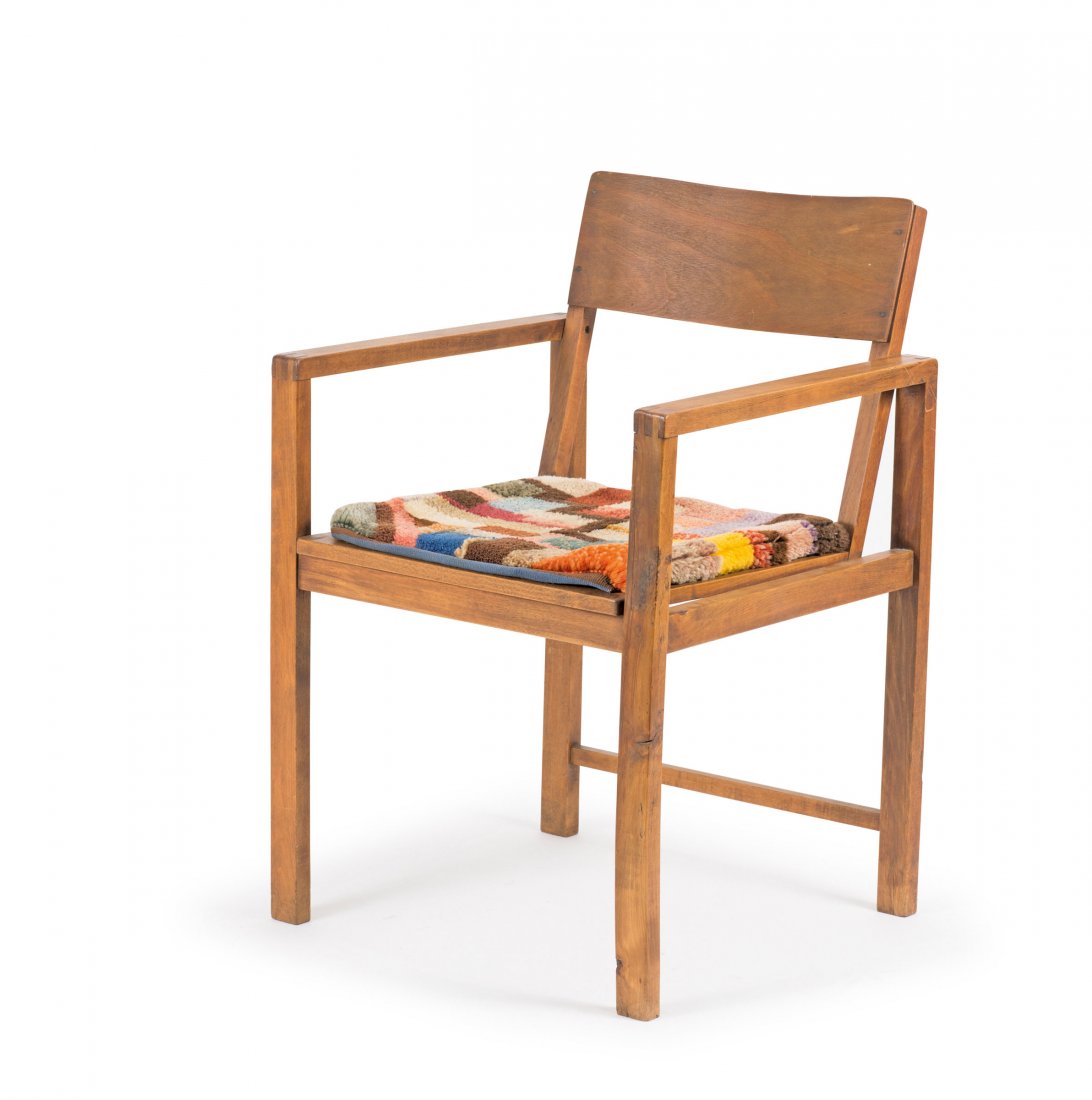 Armchair, 1928: Erich Dieckmann. Armchair, 1928. H. 79.5 x 54 x 50 cm. Made by Hausrat GmbH, Frankfurt. Beech and beech plywood, textile cushion.