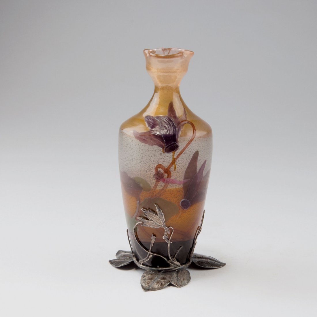 'Cyclamens' Marqueterie vase with mounting, c1900 (1 of 4)