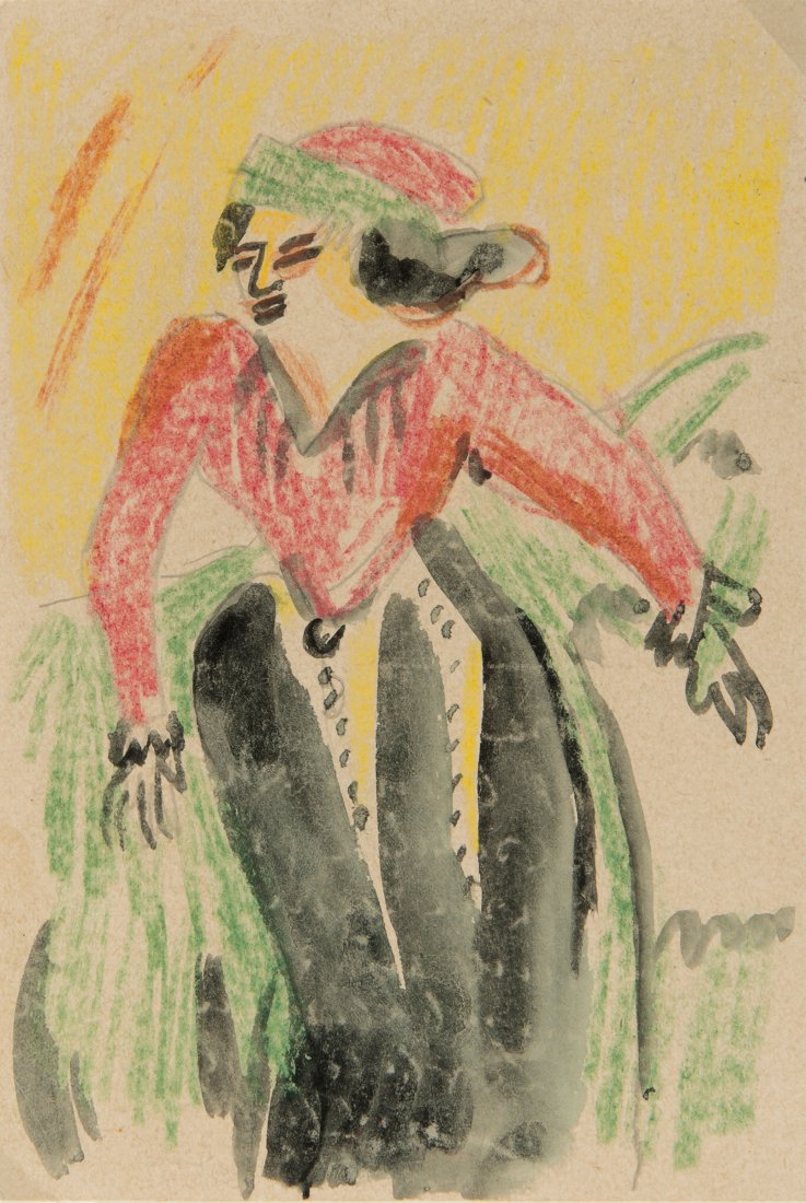 Artist's postcard 'Lady with hat', 1923 (1 of 3)