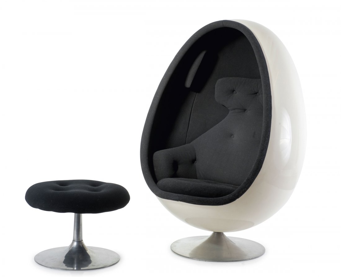 'Ovalia' easy chair and stool, 1968 (1 of 2)