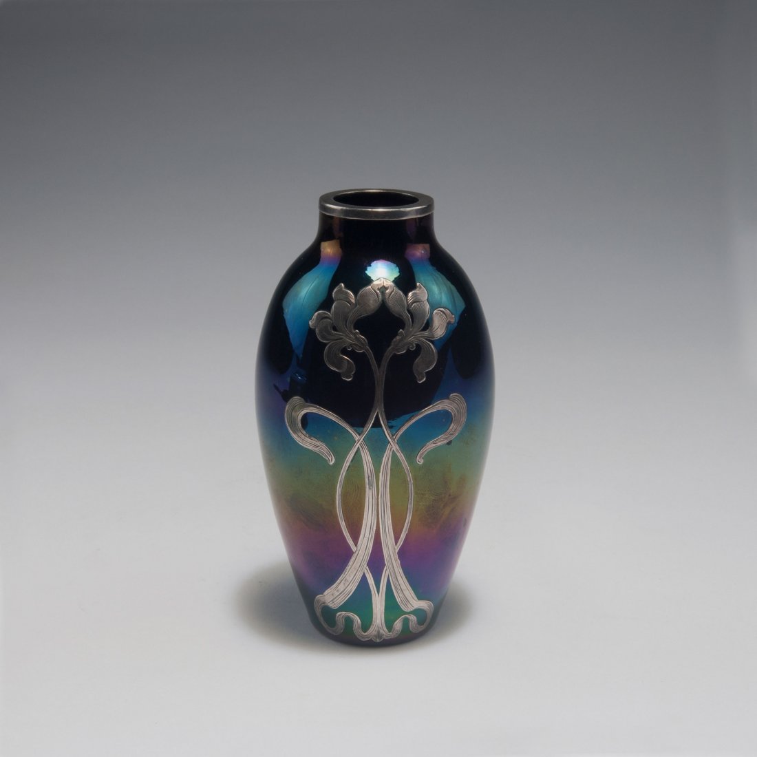 Vase with silver-overlay, c1900 (1 of 2)