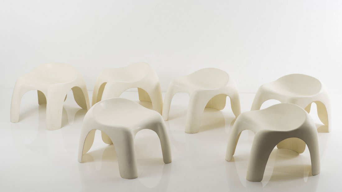 Six 'Efebino' stools, 1970 (1 of 3)