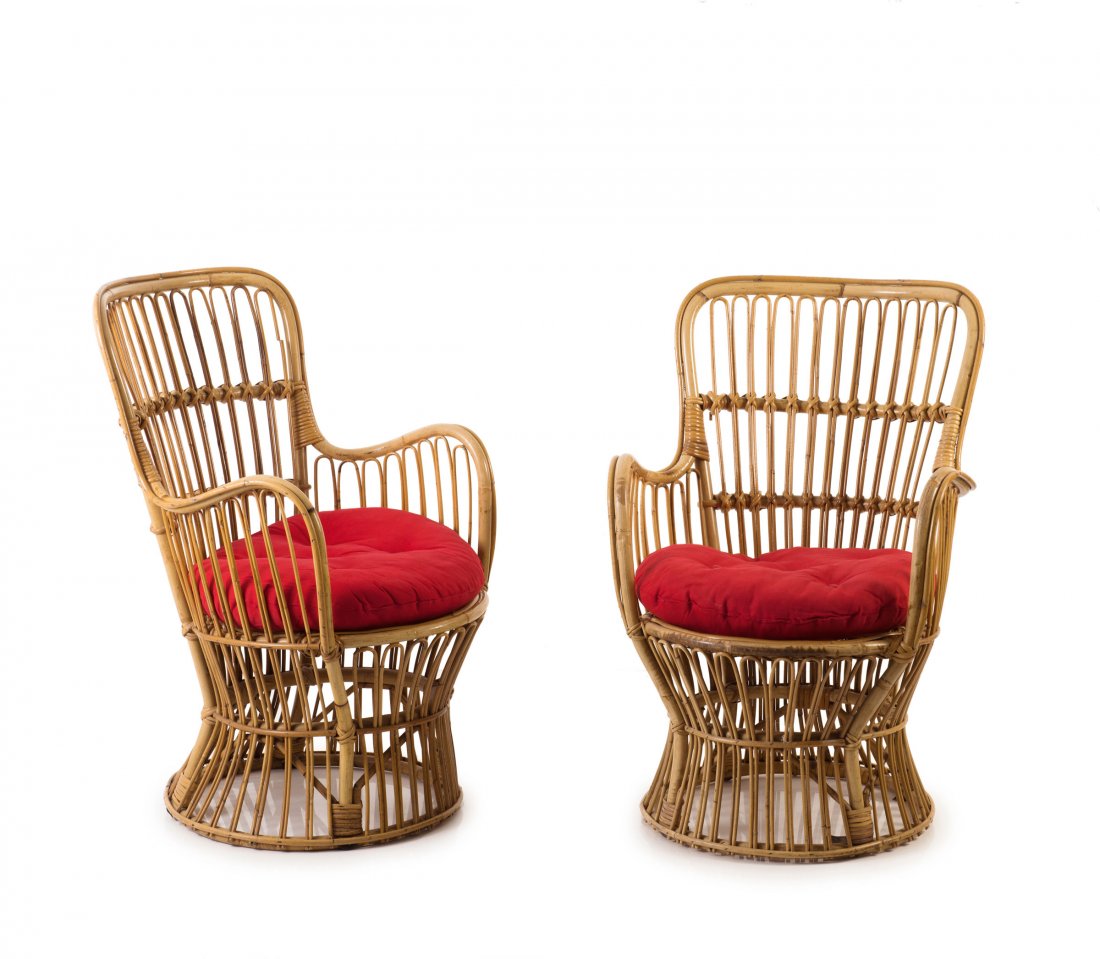 Two wicker chairs, 1950s (1 of 6)