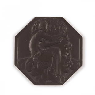 'Exposition International Paris' medal, 1925: Pierre Turin. 'Exposition Internationale Paris' medal, 1925. 6 x 6 cm. Made by Paris Mint. Copper, dark patina. Inscribed: EXPOSITION INTERNATIONALE des ARTS DECORATIFS INDUSTRIELS MODERNES PARIS 1925