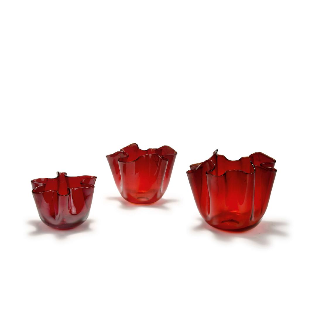 Three 'Fazzoletto' vases, c1949 (1 of 4)