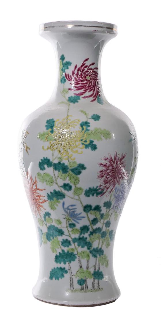 A Chinese polychrome baluster shaped vase, decorated (1 of 10)