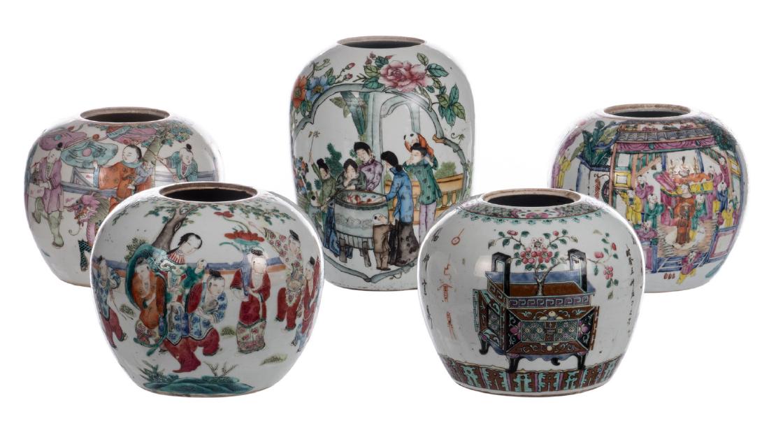 Five Chinese famille rose and polychrome decorated (1 of 20)