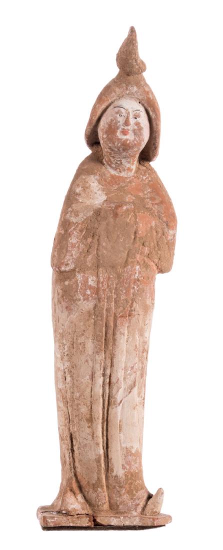 A Tang figurine so-called 'fat lady' with cold paint,: A Tang figurine so-called 'fat lady' with cold paint, withÊthermoluminescent certificate Ralf Kotalla, H 37,5 cm
