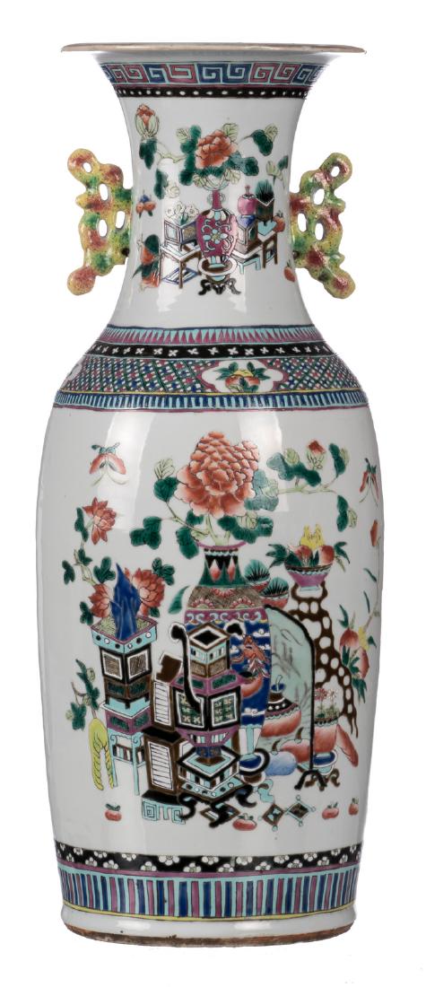 A Chinese famille rose polychrome decorated vase, with (1 of 7)