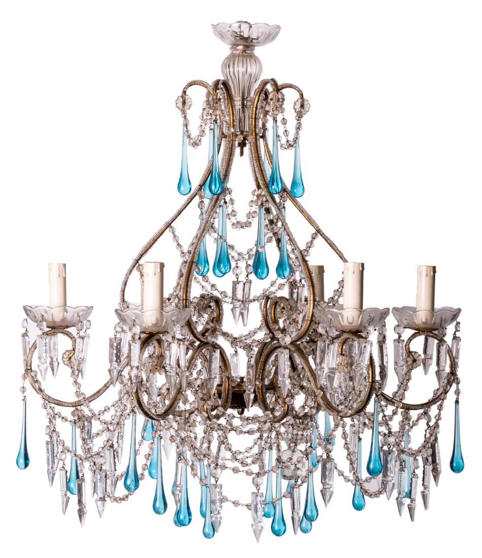 A Venetian chandelier, H 70 - W 62 cm (1 of 1)