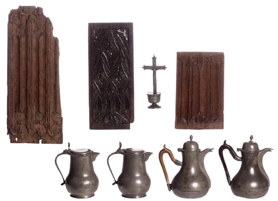 Two Bruges pewter jugs and covers J. De Proost, two (1 of 19)