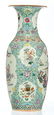 A Chinese turquoise ground famille rose floral - 4