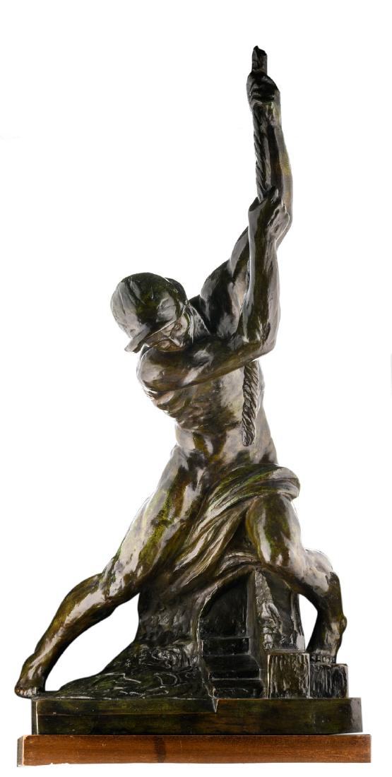 Schuermans K., a bell ringer, green patinated bronze on (1 of 7)