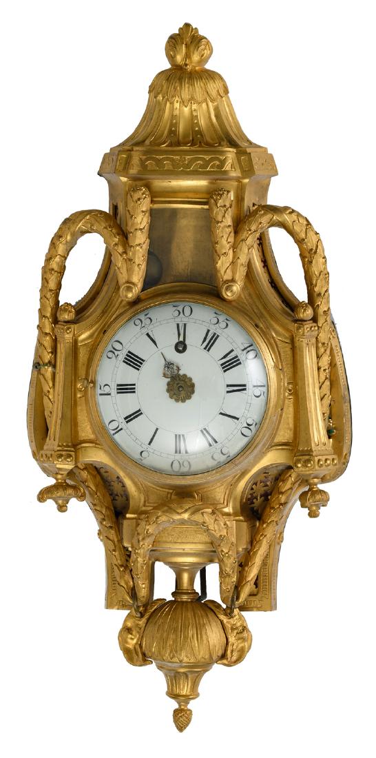A fine Neoclassical wall clock, the work marked: A fine Neoclassical wall clock, the work marked 'Ferdinand Berthou Ã Paris', (18thC) and later, H 71 cm