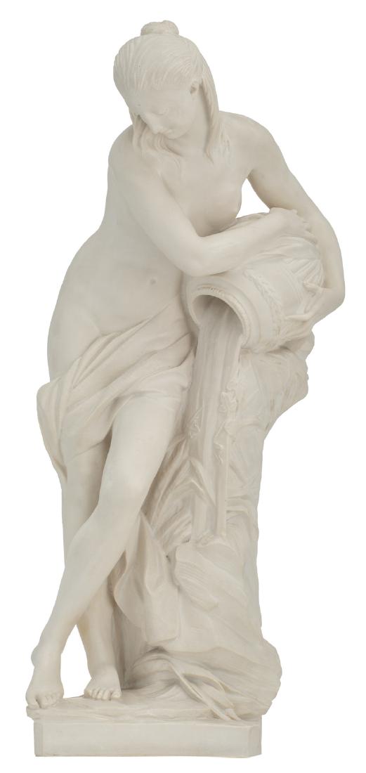 No visible signature, Venus at the source, after the: No visible signature, Venus at the source, after the antique, reconstituted (cast) marble, serial number 946, H 79 cm