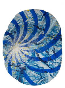 Cesar Bailleux, 'Witte Zon' (White Sun), acrylic paint: Cesar Bailleux, 'Witte Zon' (White Sun), acrylic paint on polyuretane foam and papier mache, dated Sept. 1990, (135 x 165) - 140 x 165 cm, ex. Lens Fine Art - Antwerp