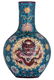 A Chinese porcelain bottle vase with cloisonne enamel
