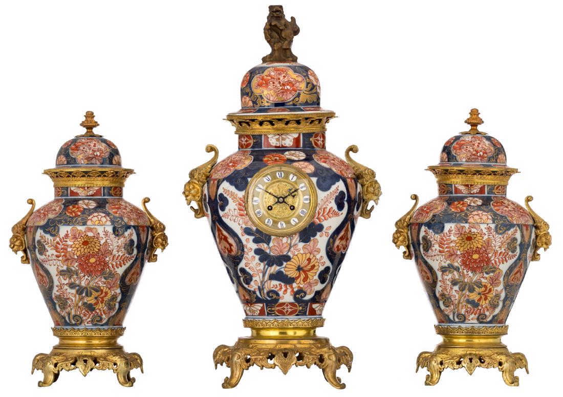 A Japanese Imari porcelain and French parcel gilt (1 of 6)