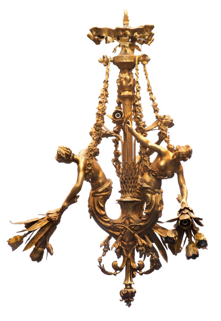 A superimposing gilt bronze belle epoque chandelier (1 of 1)