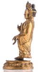 A Sino-Tibetan gilt bronze Buddha, the garment draped - 2