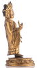 A Sino-Tibetan gilt bronze Buddha, the garment draped - 4