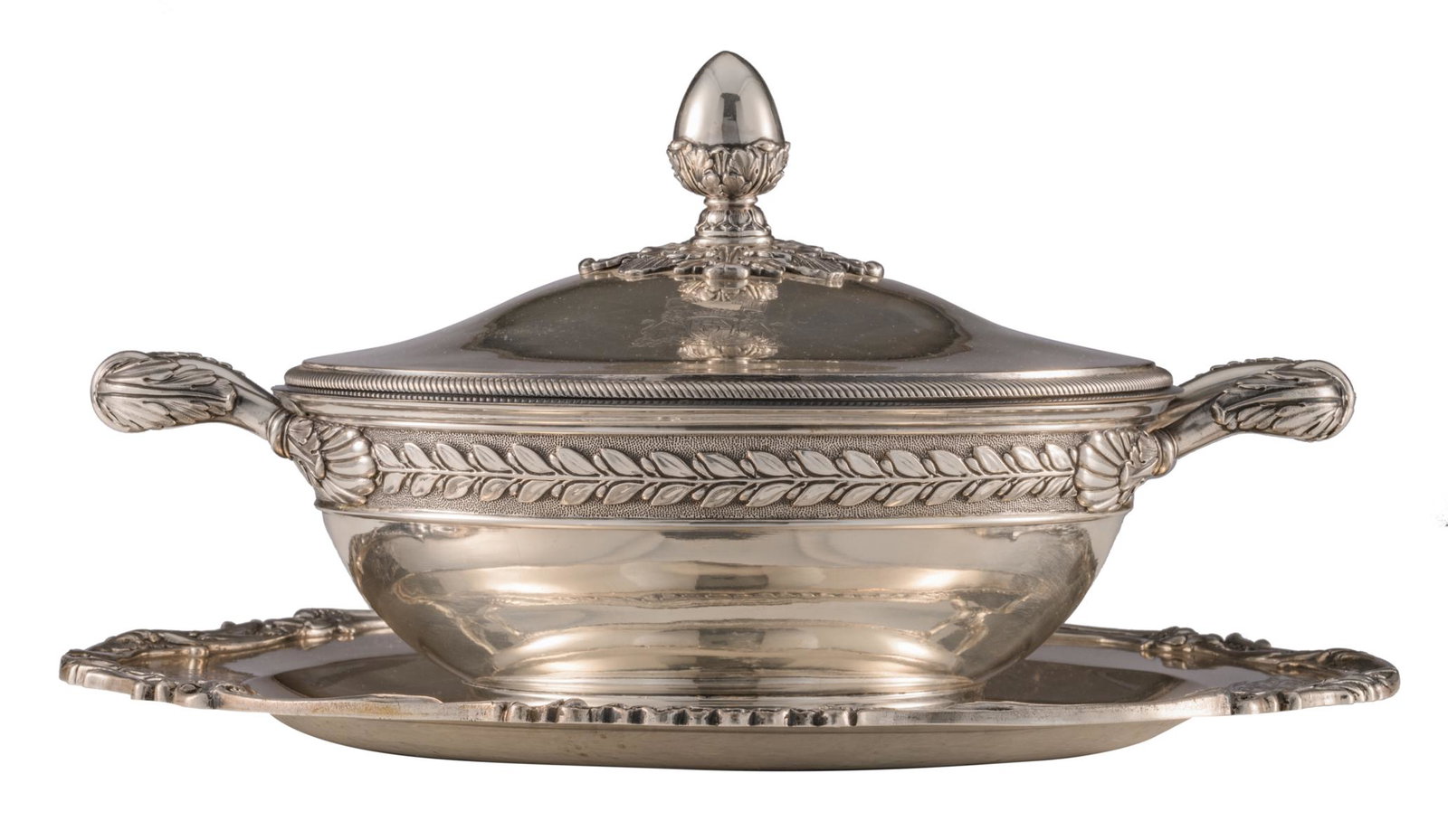 A French Neoclassical silver bain-marie vegetable dish, (1 of 9)