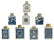 Eight Chinese blue and white and famille rose decorated