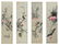 Four framed Chinese embroideries on silk, depicting