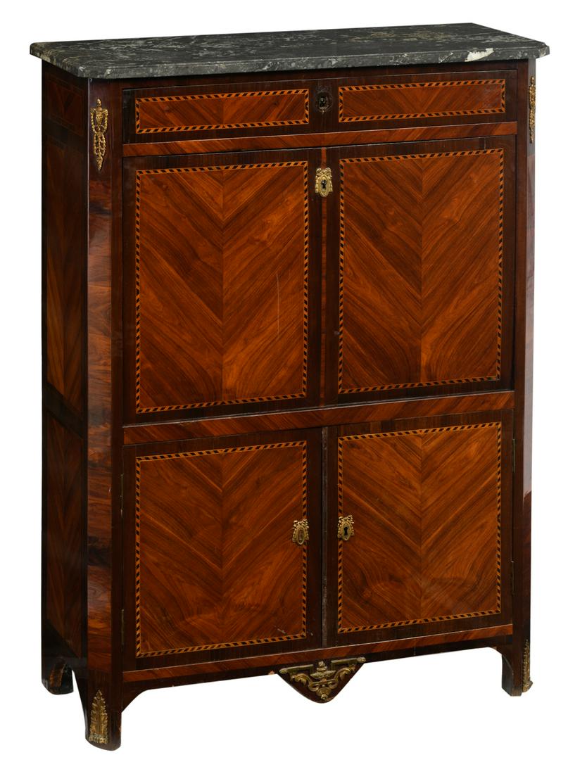 A Louis XVI rosewood and marquetry veneered fall front (1 of 10)