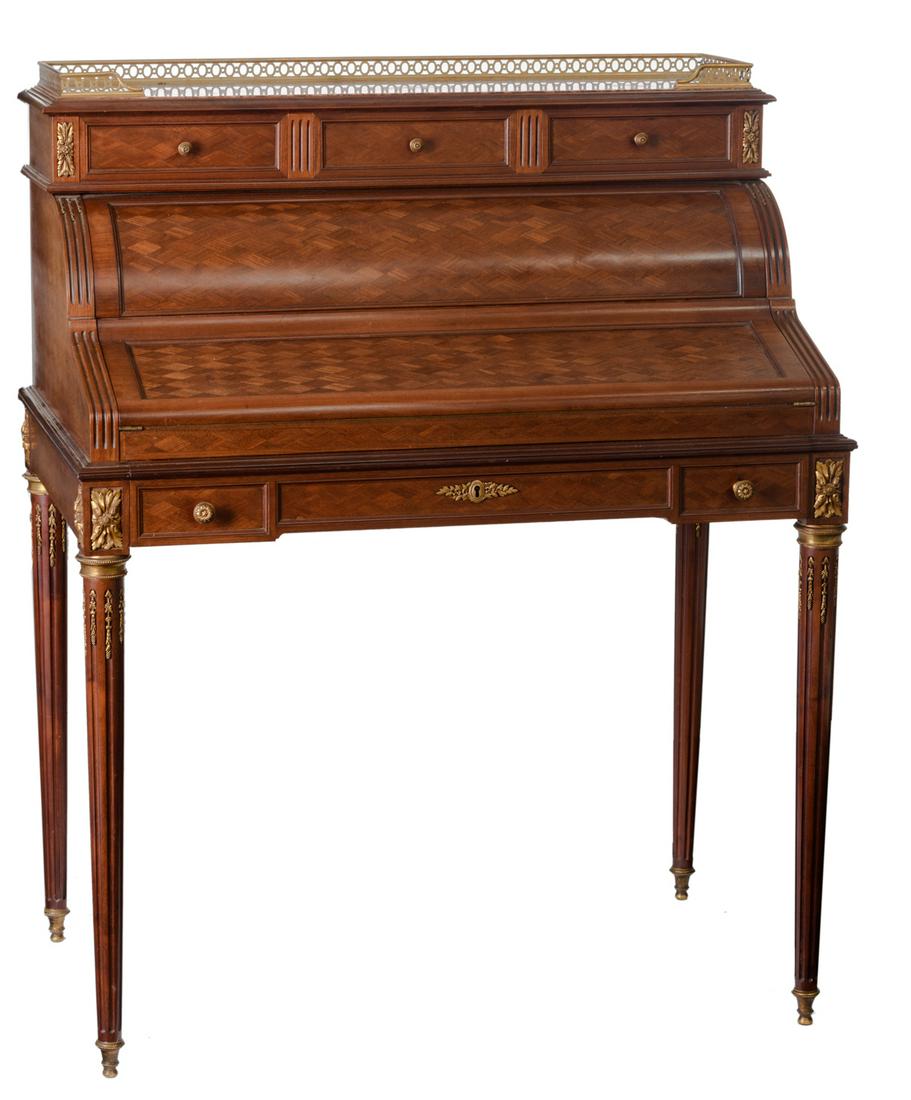 A Louis XVI style fall-front desk, rosewood and (1 of 8)
