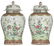 A pair of large famille rose vases and covers,