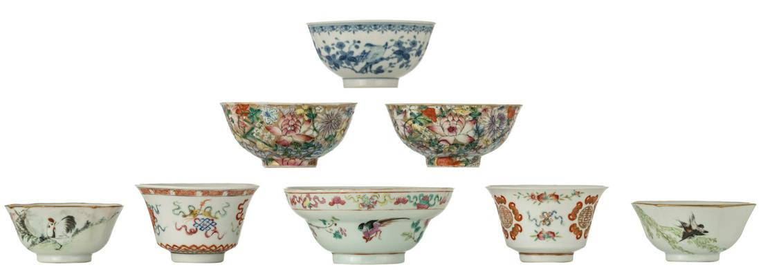 Two Chinese famille rose 'mille-fleurs' bowls, with a (1 of 19)