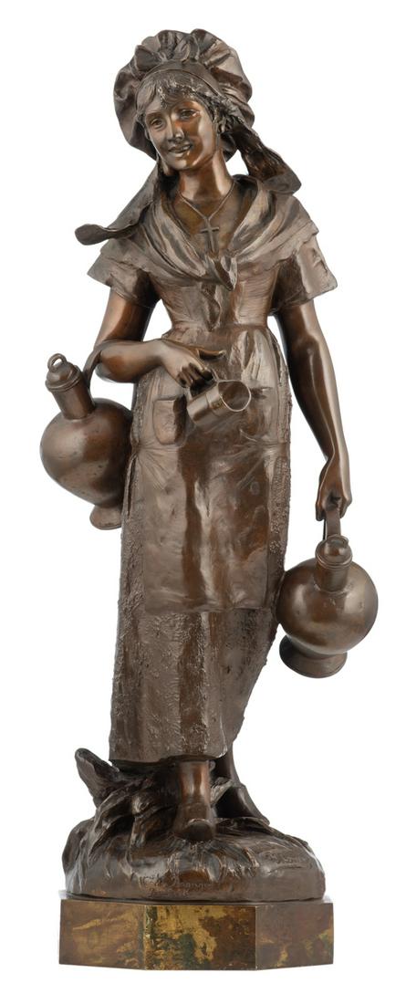 Comein P., the water carrier, brown patinated bronze, (1 of 6)