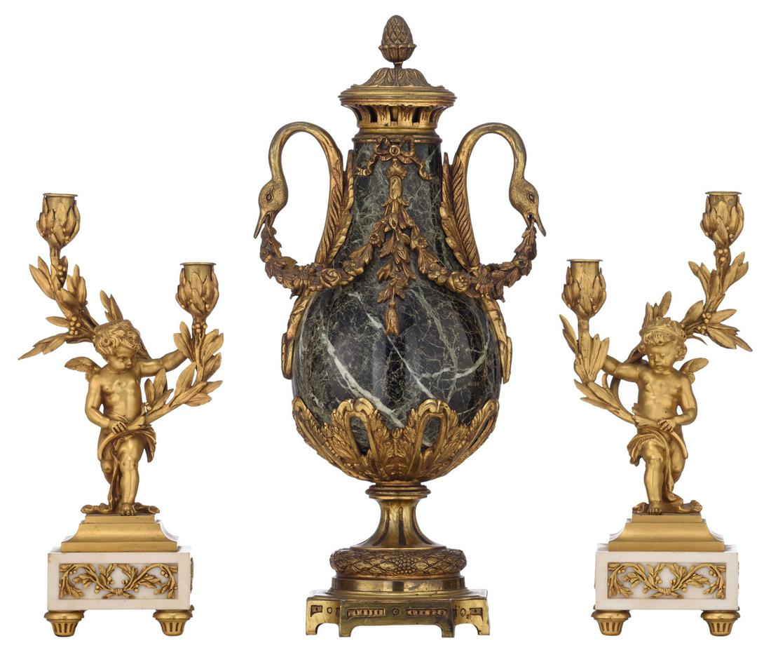 A fine pair of Neoclassical Carrara marble and ormolu (1 of 5)